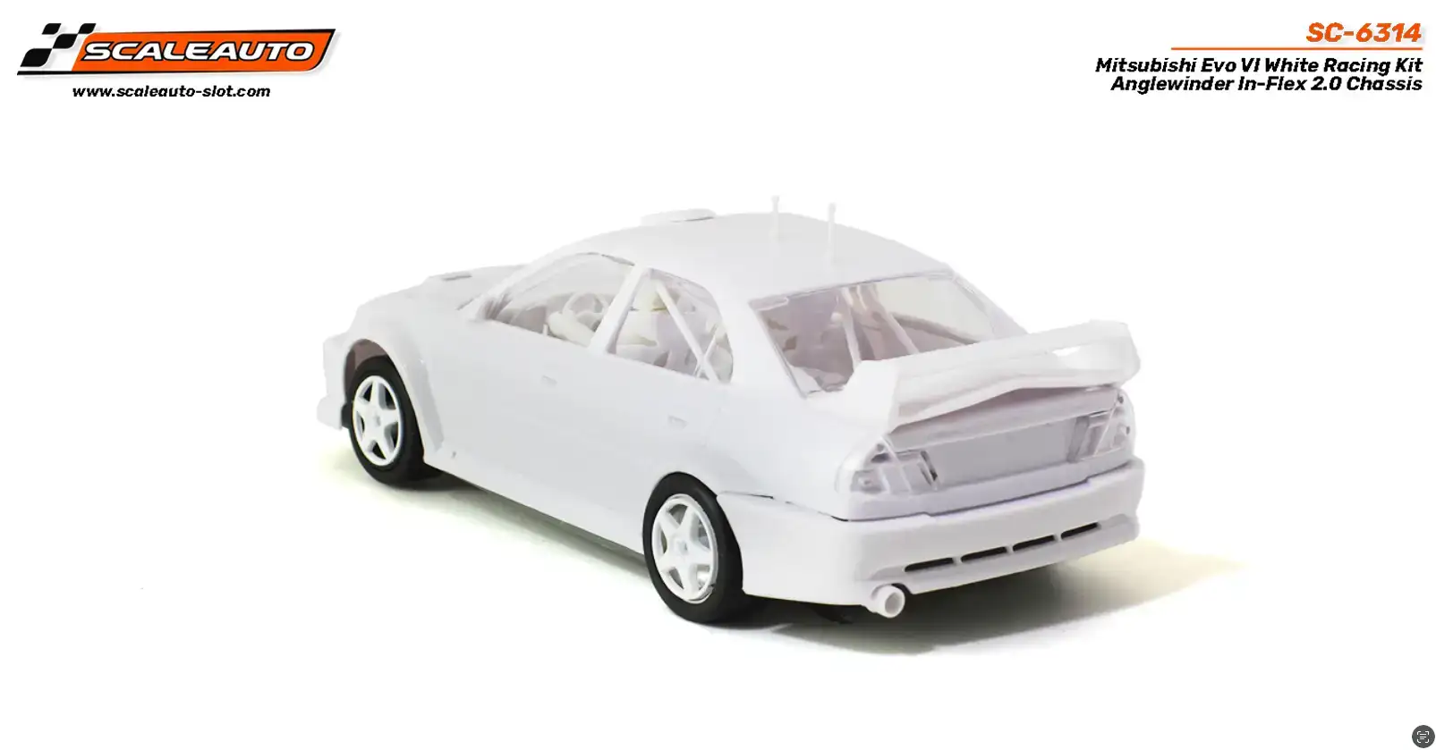 Scaleauto Mitsubishi AWD VI White Kit - 1:32 Slot Car - Image 3