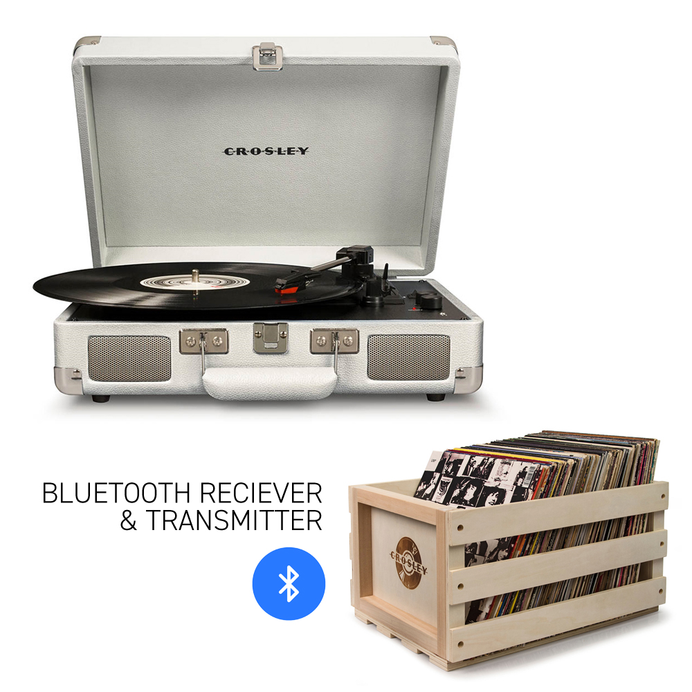 CROSLEY Crosley Cruiser White Sands - Bluetooth Turntable & Record Storage Crate - Image 5