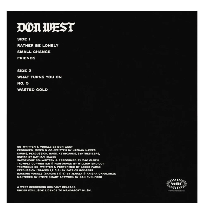 Don West – Don West EP Vinyl (Black Record) Track Listing